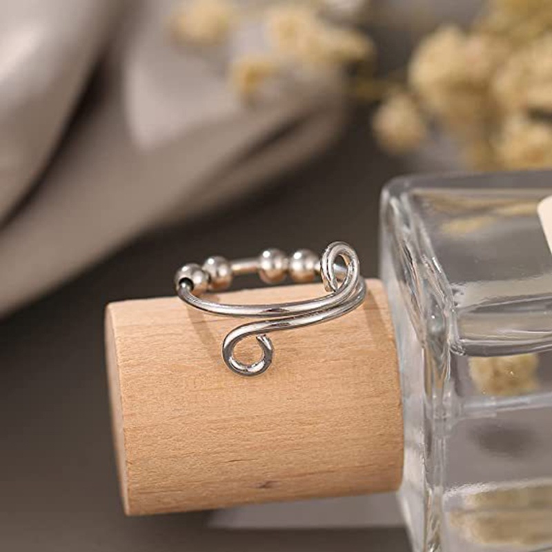 Nhẫn Xoay Tròn Đính Hạt Giải Tỏa Căng Thẳng Cho Nữ