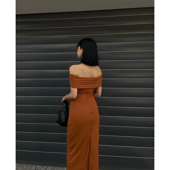 Đầm body trễ vai nơ -TK778