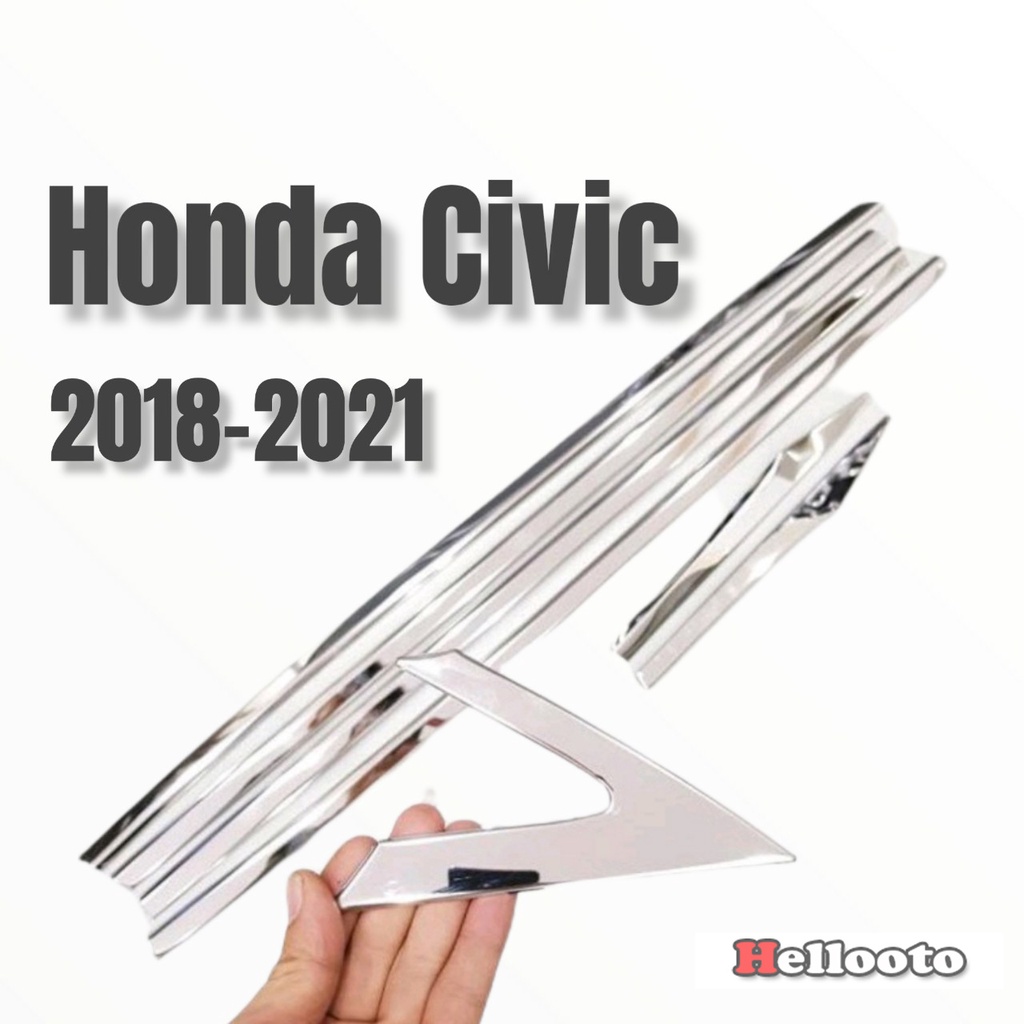 Nẹp Chân Kính Inox Cho Xe Honda Civic 2018 2019 2020 2021