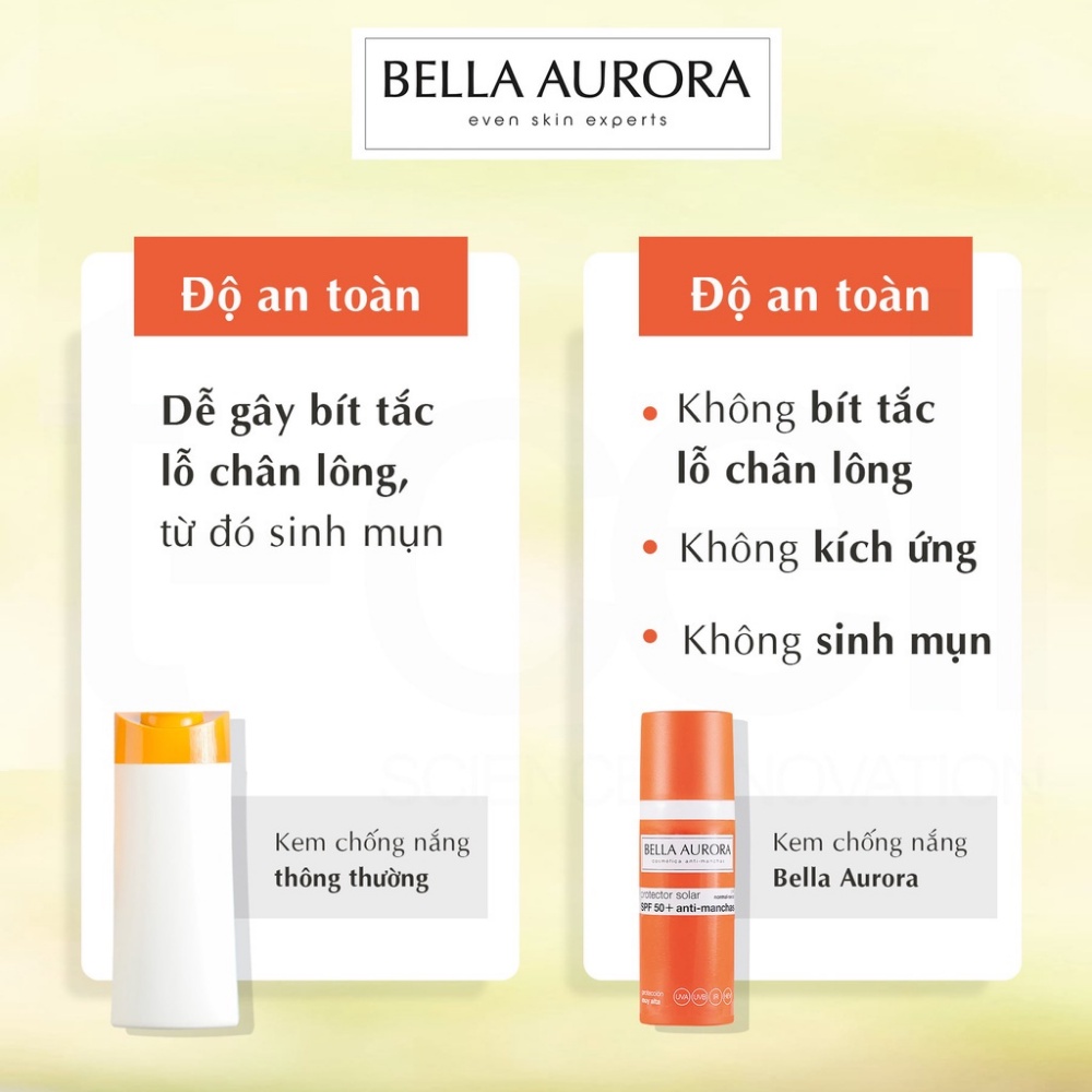 Kem Chống Nắng Cho Da Thường Đến Khô Bella Aurora Dark Spot Sunscreen SPF50+. Normal-Dry Skin