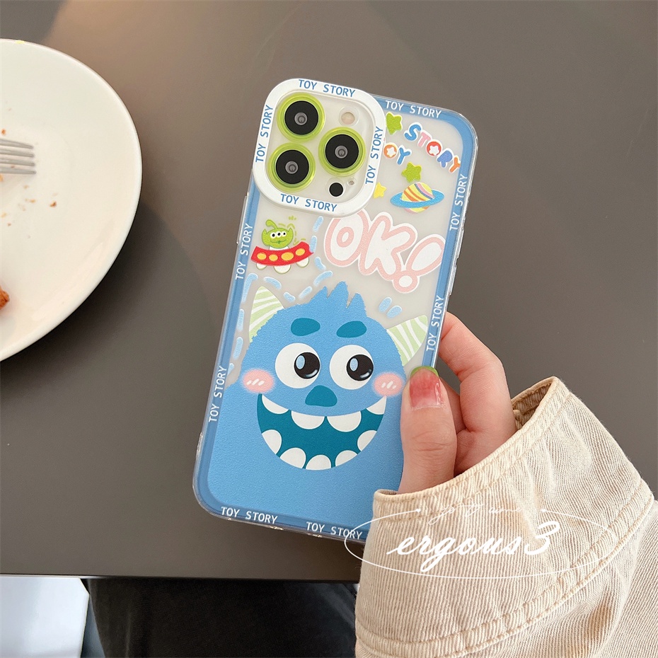 Ốp Điện Thoại Mềm Họa Tiết Quái Vật Hoạt Hình Bảo Vệ Ống Kính iPhone 14 13 12 11 Pro Max SE2020 X XR Xs Max 7 8 6 6s Plus