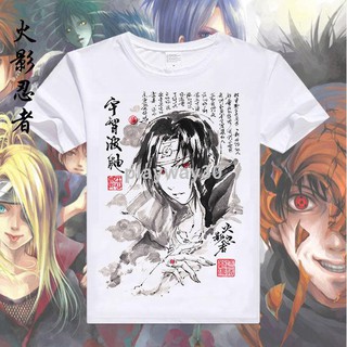 Naruto Anime Hàng Hóa Nửa Tay Áo Thun Hai Chiều Quần Áo Nam Nữ Học Sinh Cao Cấp Xuân Hè Xu Hướng b138
