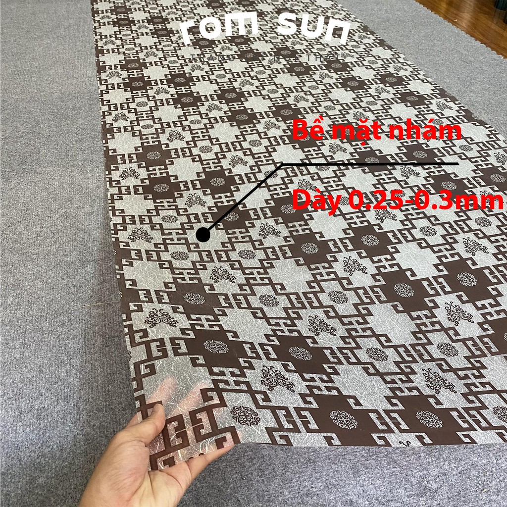 Decal dán kính mờ kẻ ô nâu, giấy dán kính cửa sổ phòng ngủ,phòng tắm, văn phòng