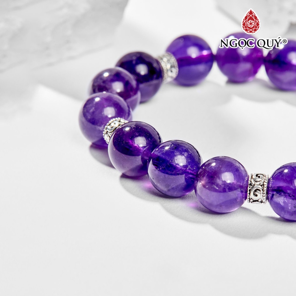 Vòng tay đá TA tím charm tỳ hưu - Ngọc Quý