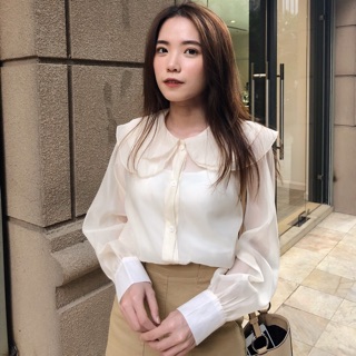 Sơ mi voan cổ sen