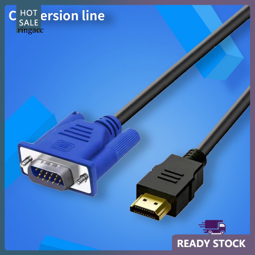 Dây Cáp Chuyển Đổi Đầu HDMI-compatible Sang VGA Mạ Vàng Cho Máy Tính Để Bàn