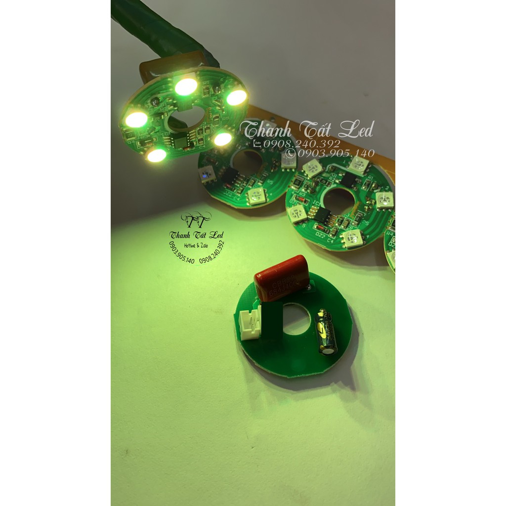Bo mạch led đổi màu đèn thờ pha lê 1 Cái Bo 5 bóng Lổ  3.3 cm siêu bền siêu sáng - mạch 5b lổ