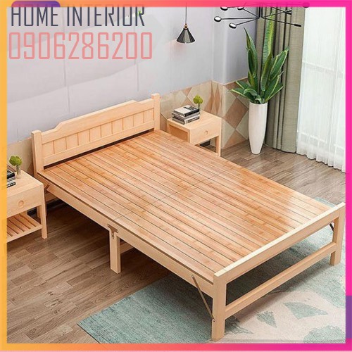 Giường ngủ [ ảnh thật ] , giường xếp gỗ thông gấp gọn 60cm,80cm,100cm,120cm,150cm