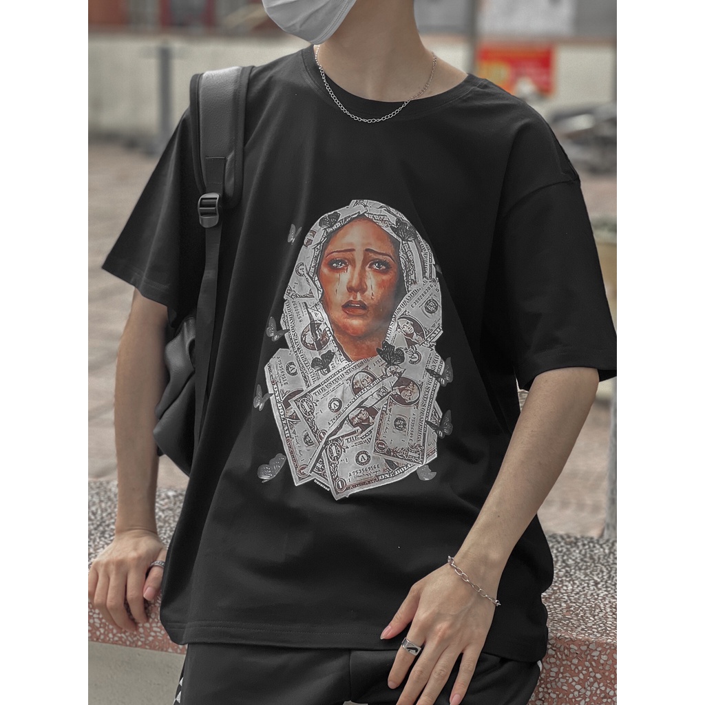 Áo thun Nelly cotton MEANSTORE phông nam nữ form rộng oversize màu đen, trắng hàng có sẵn vải mát