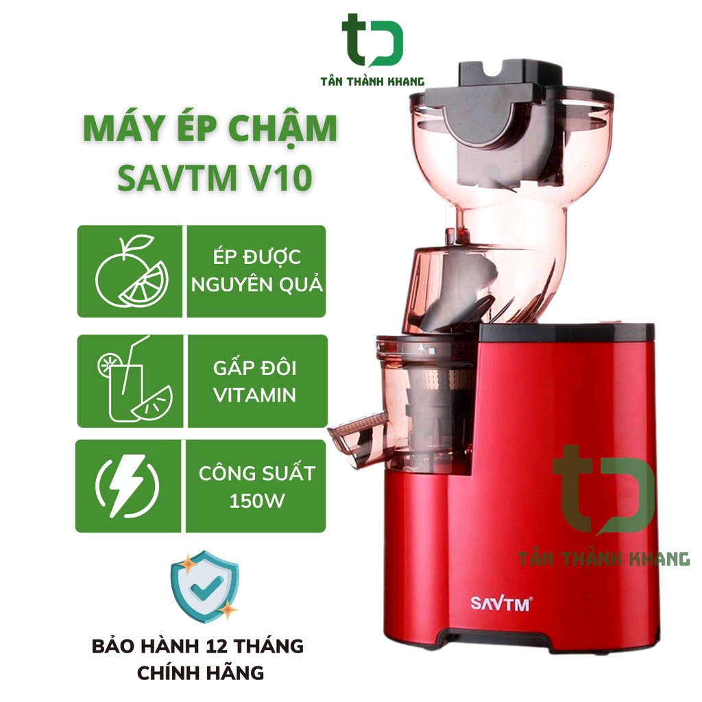 Máy Ép Chậm Savtm V10 Cầm Tay Công Suất 150w Ép Trái Cây Siêu Kiệt Bã, Ép Nguyên Quả, Dễ Vệ Sinh