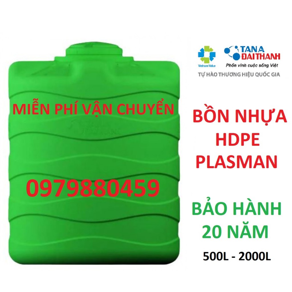 Bồn nhựa Đại Thành HDPE Plasman ĐỨNG, bảo hành 20năm