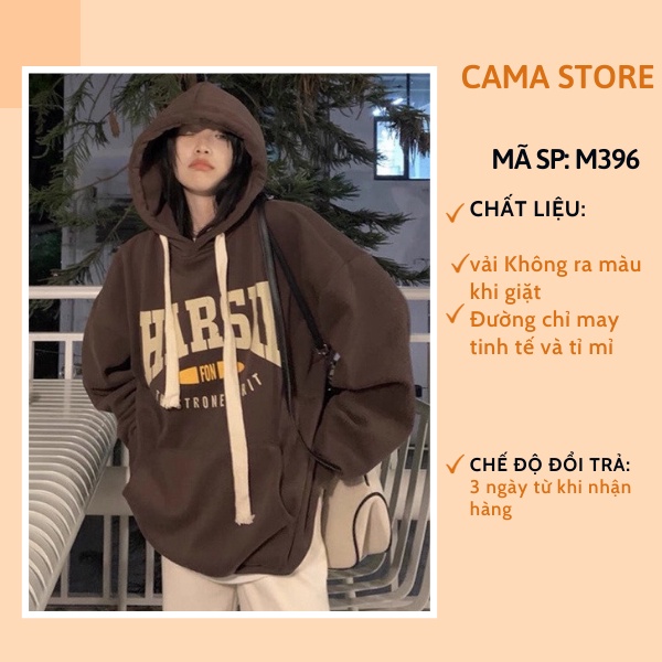 Áo nỉ hoodie nữ form rộng cute hàn quốc CaMa Store M396