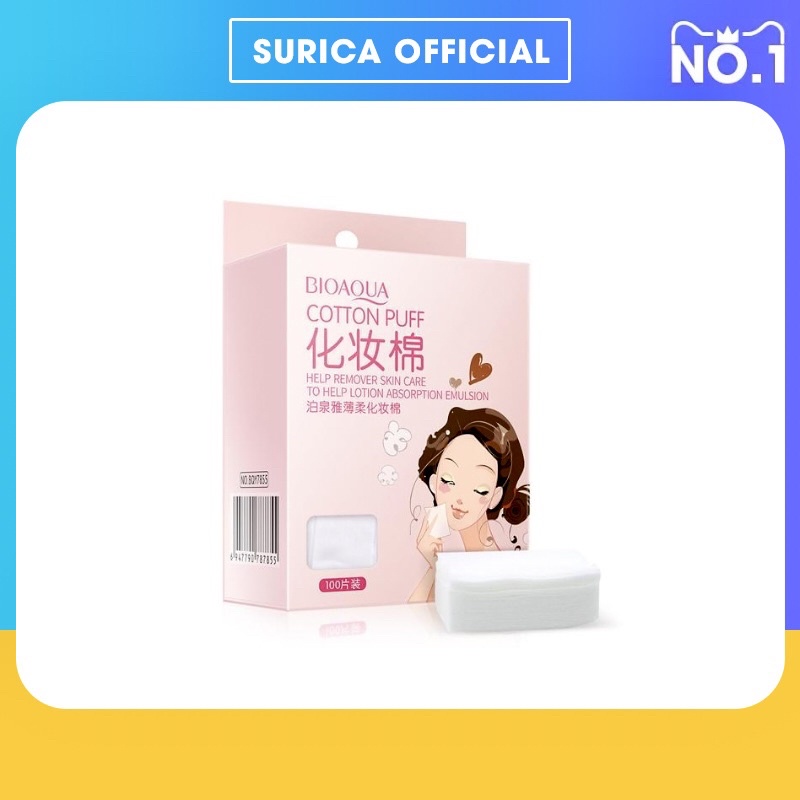 Bông tẩy trang Bioaqua Bông tẩy trang 1 lớp 100% cotton Bông lau toner Surica BTT01 (100c)