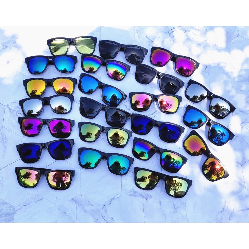 Kính mát phản quang KAIWENLOVE UV400 tròng nhỏ phong cách Âu Mỹ thời trang cho nam và nữ