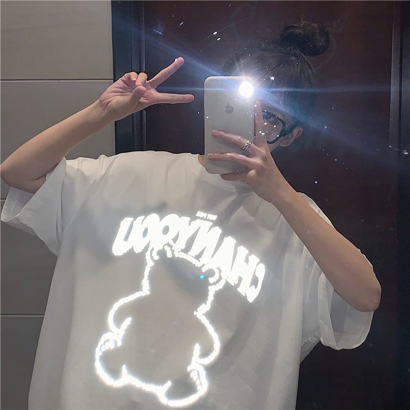 Áo thun phản quang tay lỡ gấu 3