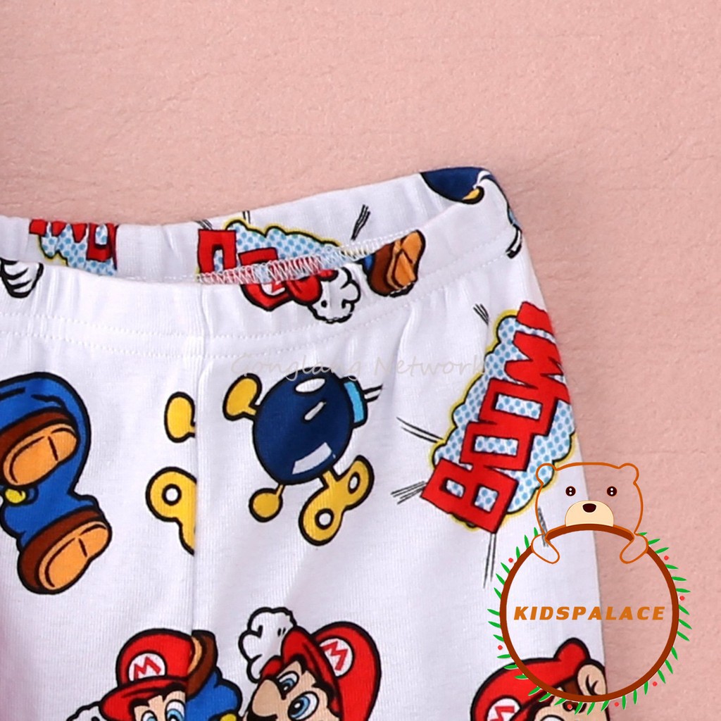 Set đồ ngủ áo+quần dài họa tiết nhân vật Mario xinh xắn