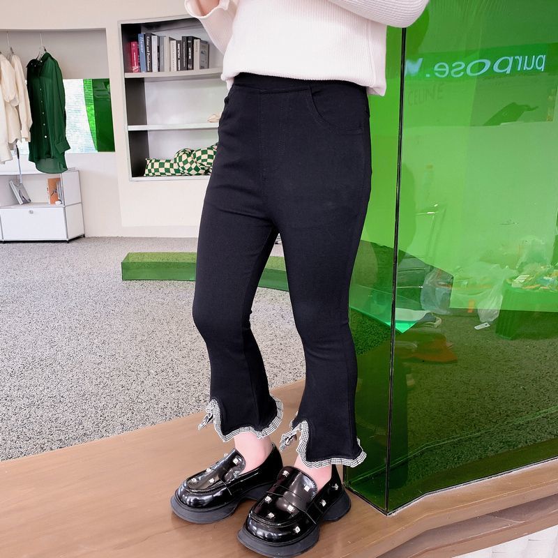 Quần Dài Ống Loe Mỏng Thoải Mái Phong Cách Phương Tây Thời Trang Xuân Thu Cho Bé Gái