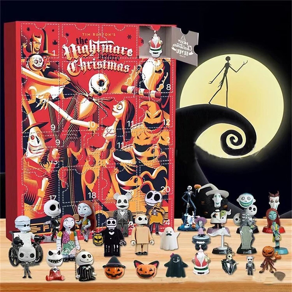Halloween Doll Advent Calendar 2022 Chứa 24 Quà tặng, Halloween Horror Figures Lịch Advent, Lịch Halloween Countdown với Đồ chơi Bất ngờ, Bộ sưu tập Halloween Quà tặng