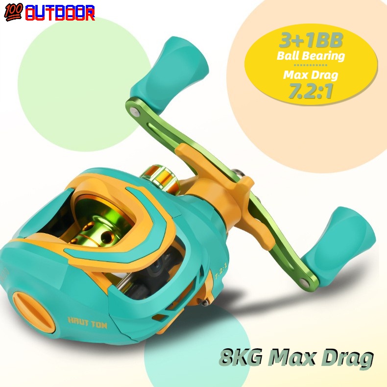 Macaron! máy câu cá tốc độ cao 7.2:1 hiệu suất đầy đủ máy câu ngang giá trị sức căng 8kg Vòng bi bạc đạn 3+1 Phanh từ 20 tốc độ OD-MA200