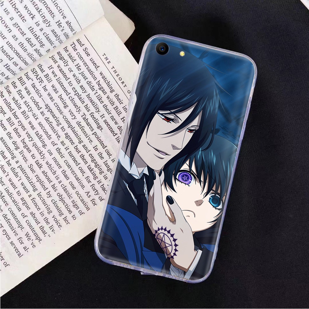 Transparent Case for Samsung Galaxy S7 Edge S8 Plus S9 S10 S10E Lite Black Butler Clear Cover