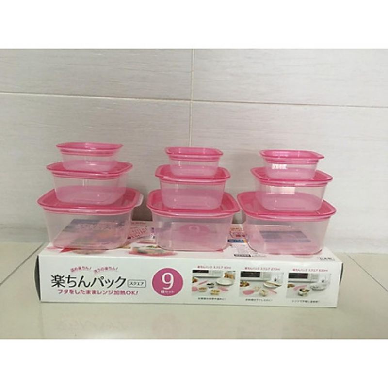 Bộ 9 hộp nhựa cao cấp Rakuchin Pack nội địa Nhật