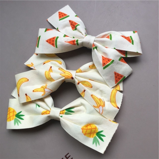 (Ảnh thật) Kẹp nơ vải hình trái cây tropical hàng nhập