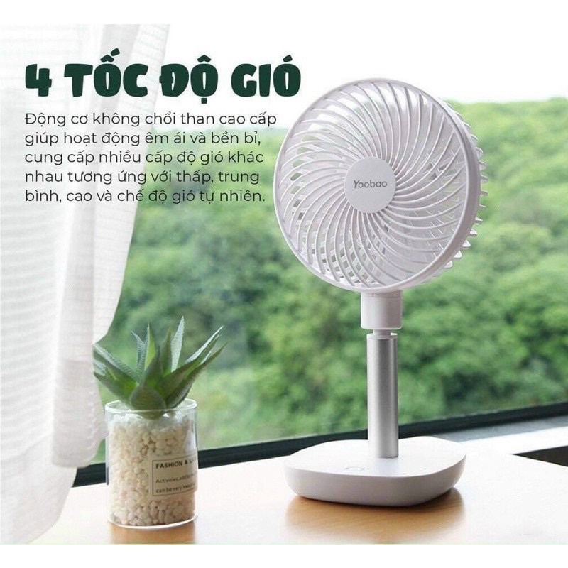 Quạt yoobao F1 10000mah,pin sạc 60h liên tục nhé quý zị