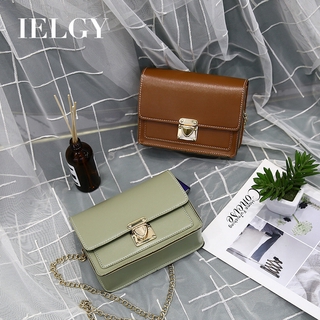 IELGY Túi đeo chéo dáng vuông cỡ nhỏ phối dây xích phong cách thời trang cho phái nữ
