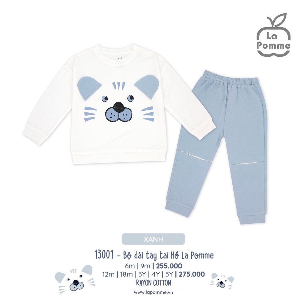 SL192 Bộ quần áo dài tay Hươu cao cổ và Chim La Pomme chất liệu vải sợi tre mềm mịn thoáng mát
