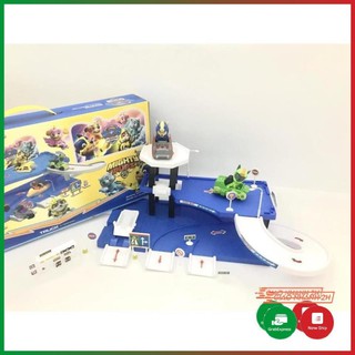 Đồ chơi chó cứu hộ Paw Patrol và mô hình lắp ráp cầu trượt và bãi đỗ sân bay 2 tầng có thang máy Parking Lot