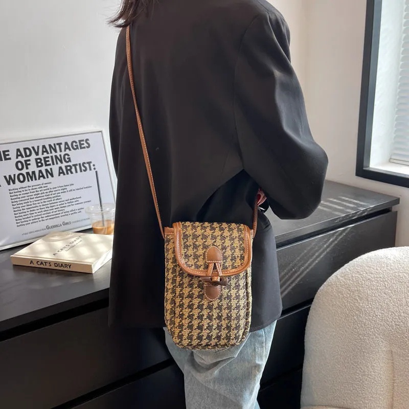 Túi Đeo Vai Đựng Điện Thoại Họa Tiết Kẻ Sọc Thời Trang kf073