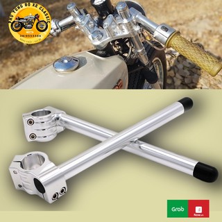 Ghi đông Clip-on độ CAFE RACER, MSX, R3 - Nhôm CNC nguyên khối 45mm lắp cho thụt USD