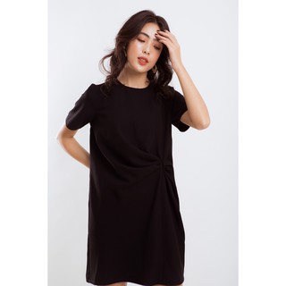 Đầm đen xoắn eo nữ EDINI - D1157