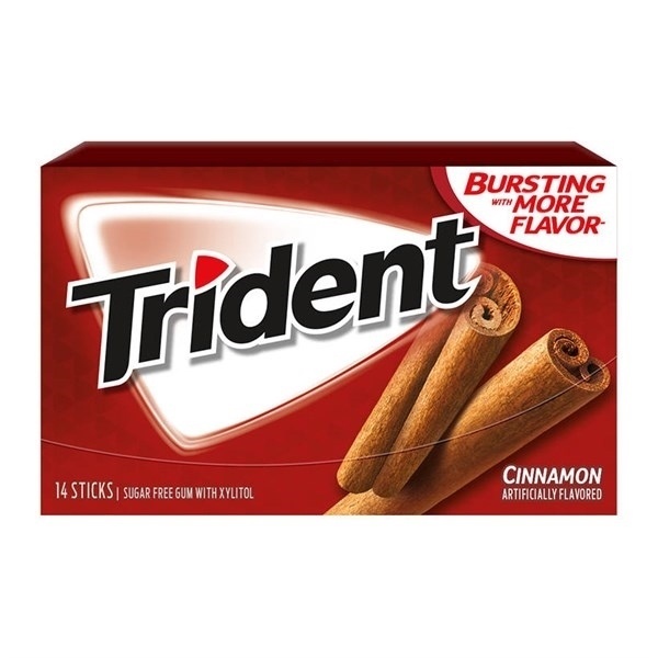 KẸO CAO SU KHÔNG ĐƯỜNG VỊ QUẾ TRIDENT CINNAMON 14 STICKS