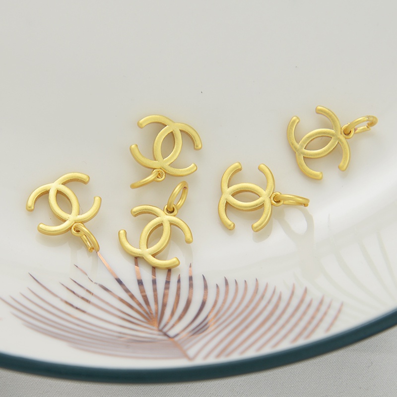 Phụ Kiện Mặt Dây Chuyền Hình Chữ C Đôi Màu Vàng Cát diy