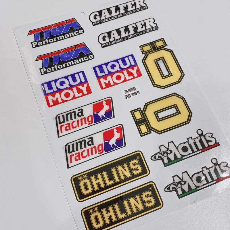 Decal tem dập nổi Tyga Galfer Liqui moly Uma cao cấp dán xe máy, ô tô, mũ bảo hiểm chống thấm nước, chống bay màu