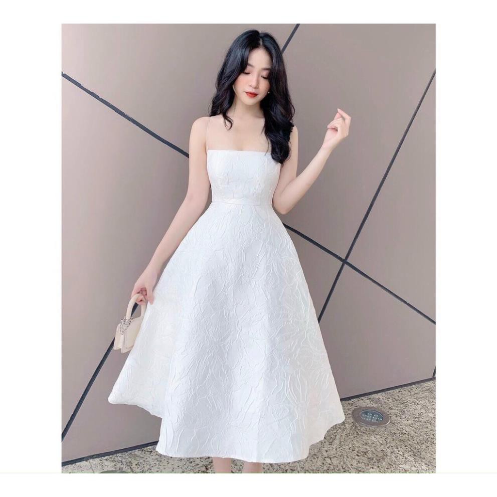 Đầm dự tiệc gấm hai dây sang chảnh Vavi Dress [BAO ĐẸP, BAO XINH]