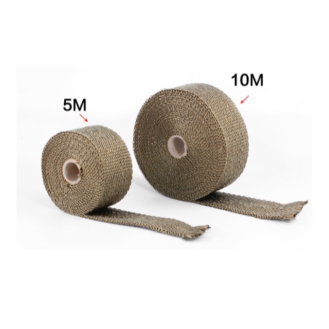 Vải cuốn cổ pô sợi thuỷ tinh chịu nhiệt bản to 5cm kèm 4 đai thắt inox