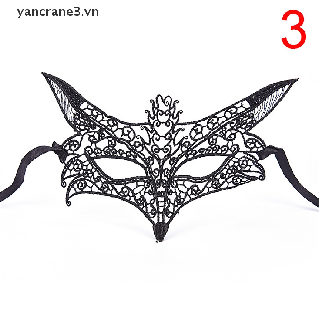 Mặt Nạ Che Mắt Màu Đen Phối Ren Hóa Trang Tiệc Dạ Hội Cho Nữ yancrane3.vn}