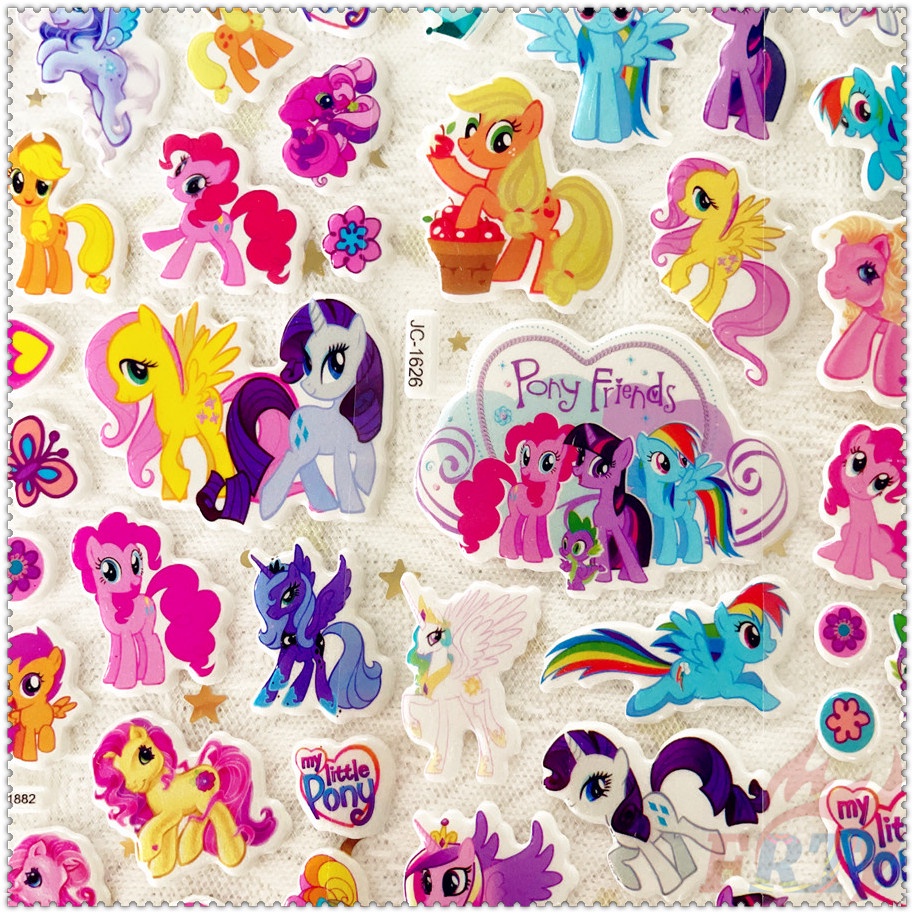 ❀ Miếng Dán Khen Thưởng Q-1 My Little Pony: Friendship is Magic ❀ 1 Miếng Dán Bong Bóng 3D Bằng PVC Chống Nước