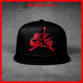 Mũ nón lưỡi trai snapback Nike Air đen / trắng phối lưới thời trang nhung cao cấp