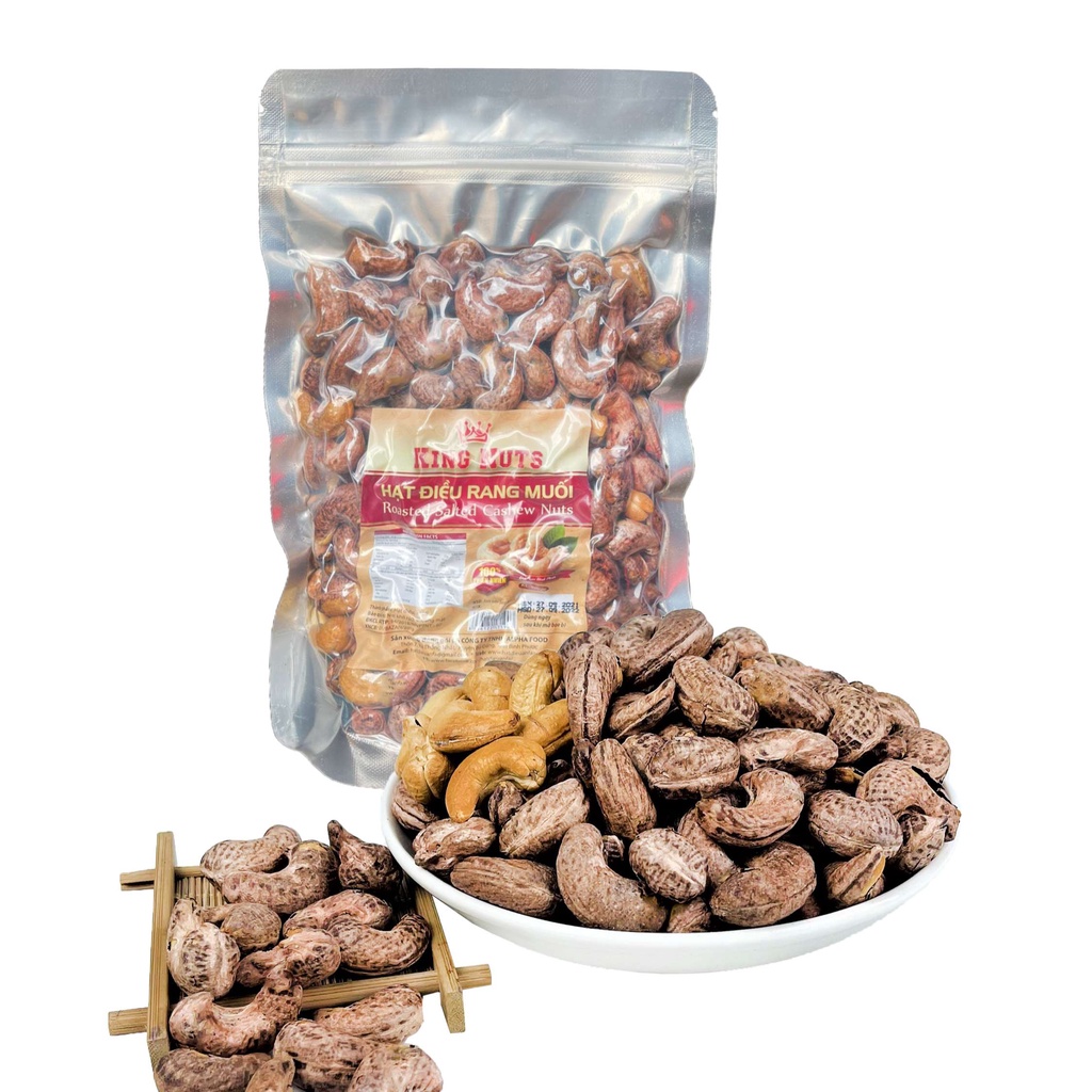 500Gr Hạt điều rang muối Bình Phước Loại A+2 KingNuts Túi Zip