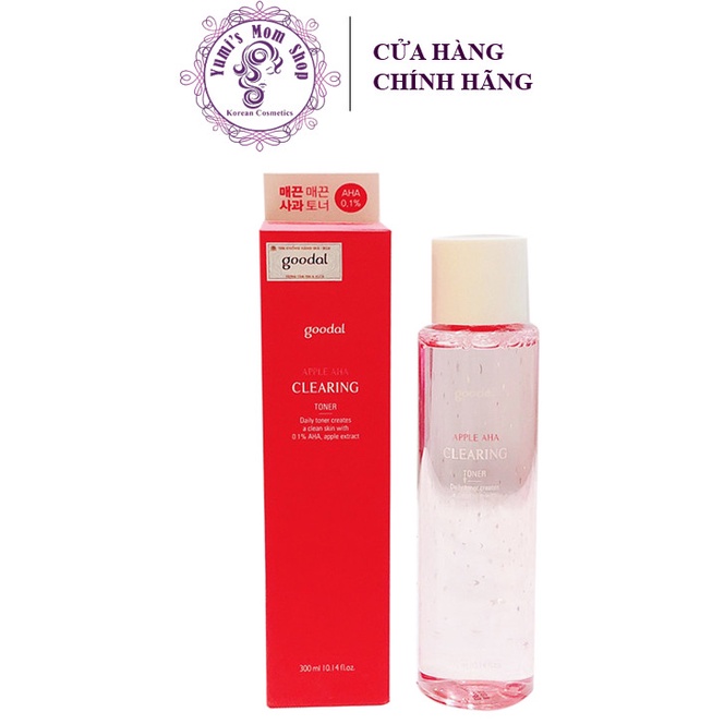 Nước hoa hồng chiết xuất táo Goodal Apple AHA Clearing Toner 300ml