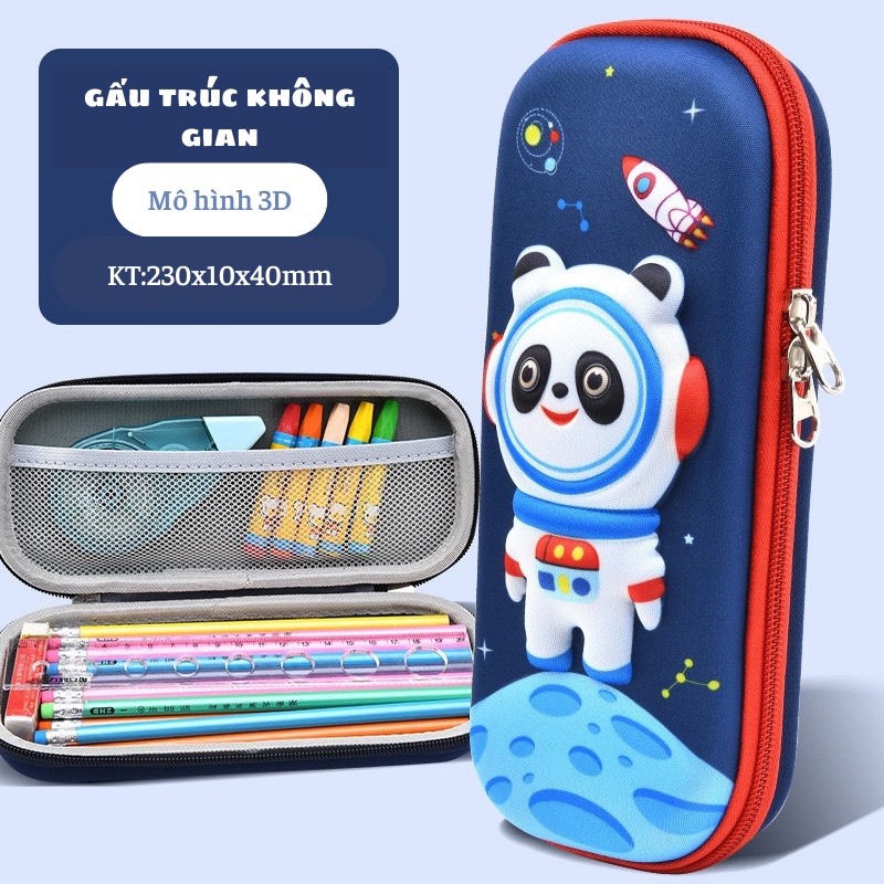 Hộp bút, hộp đựng bút 3D siêu nhẹ in hình hoạt hình xinh xắn cho bé trai bé gái Xu Xu Kids