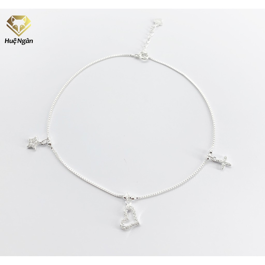 [Mã LT50 giảm 50k đơn 250k] Lắc chân bạc Ý 925 Huệ Ngân - Heart and Star RYBJ50111