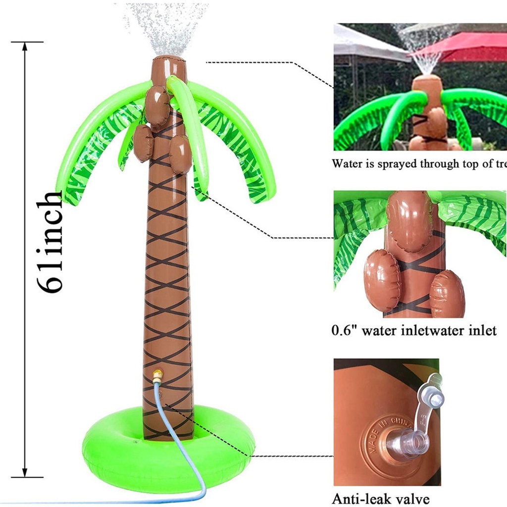 Cây Cọ Nhiệt Đới PVC Phun Nước Trang Trí Phông Nền Tiệc Bãi Biển