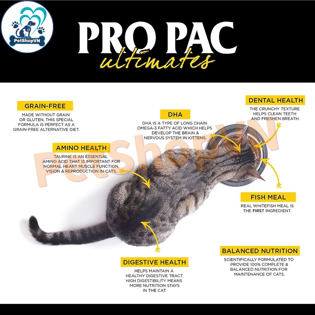 Thức Ăn Cho Mèo Và Mèo Con Hạt PROPAC ULTIMATES DEEP SEA SELECT Túi 500g Vị Cá Trắng & Đậu Hà Lan