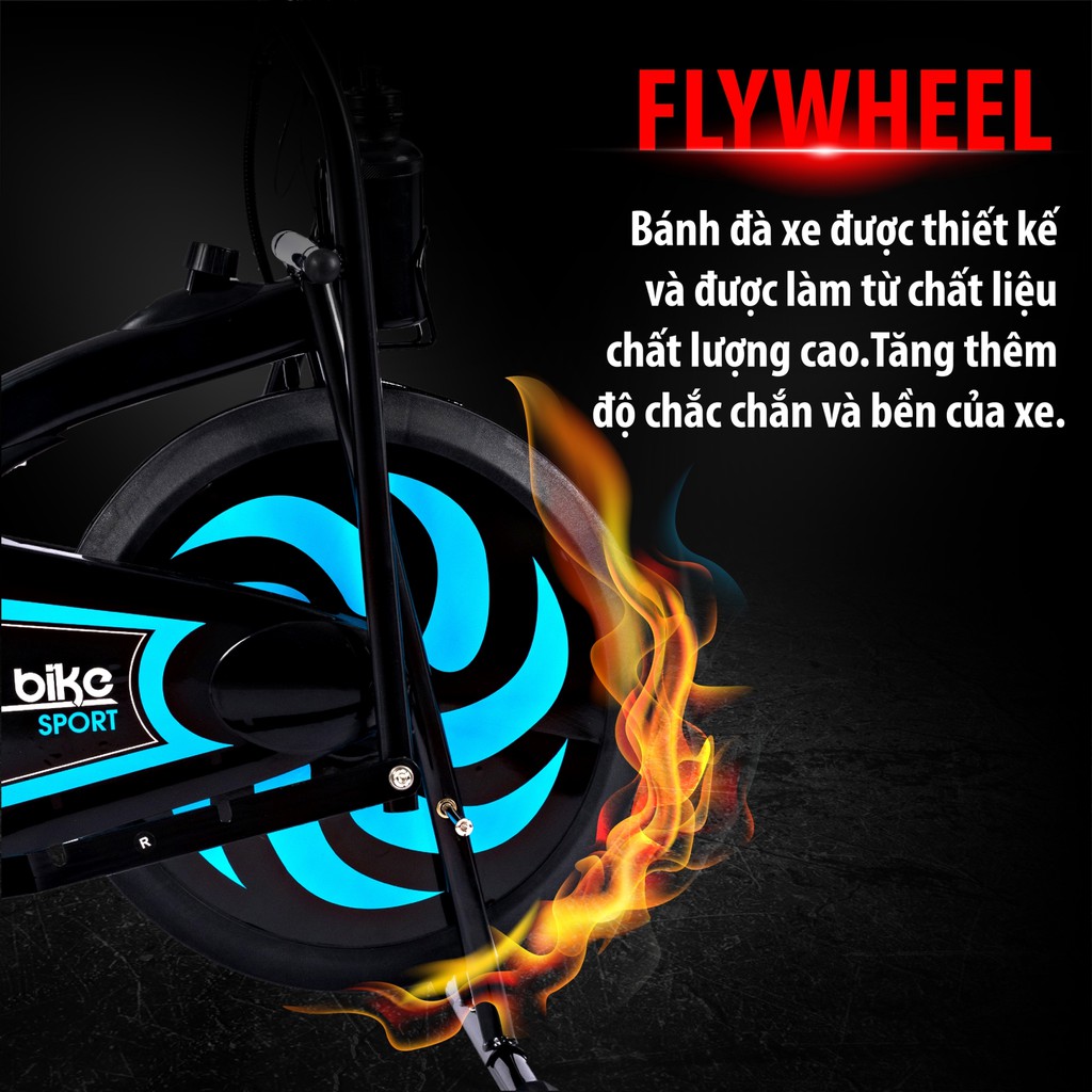 CHAIR19 - Xe đạp tập thể dục thể thao Air bike  8701 thiết kế mới màu xanh lam