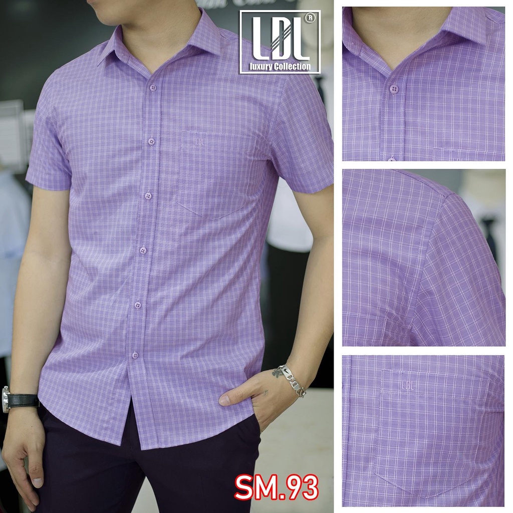 Áo sơ mi nam cọc tay kẻ sọc caro chất liệu BAMBOO hạn chế nhăn nhàu thấm hút mồ hôi tốt thương hiệu LDL | BigBuy360 - bigbuy360.vn