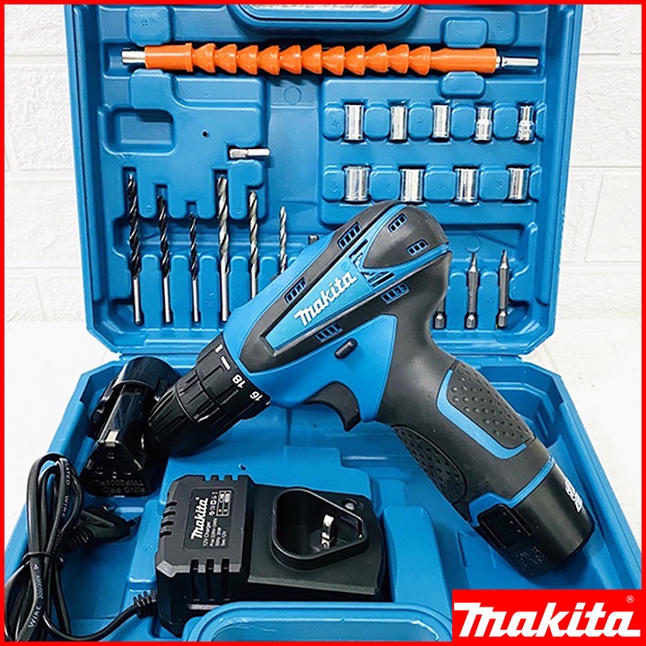 Máy khoan pin Makita 12V 2 cấp độ, 100% lõi đồng - Máy khoan bắt vít Makita 12V